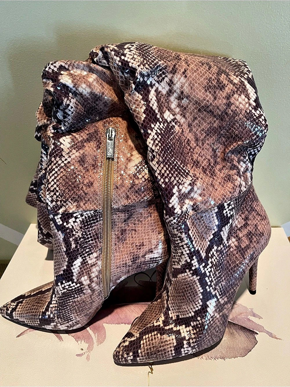 New Jessica Simpson Animal Print Over-the-Knee Boots US size 7.5.